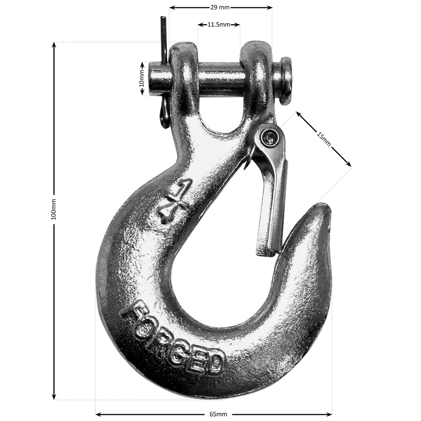 Dyneema Synthetic Winch Rope 15m x 6mm with 1/4 Inch Clevis Hook