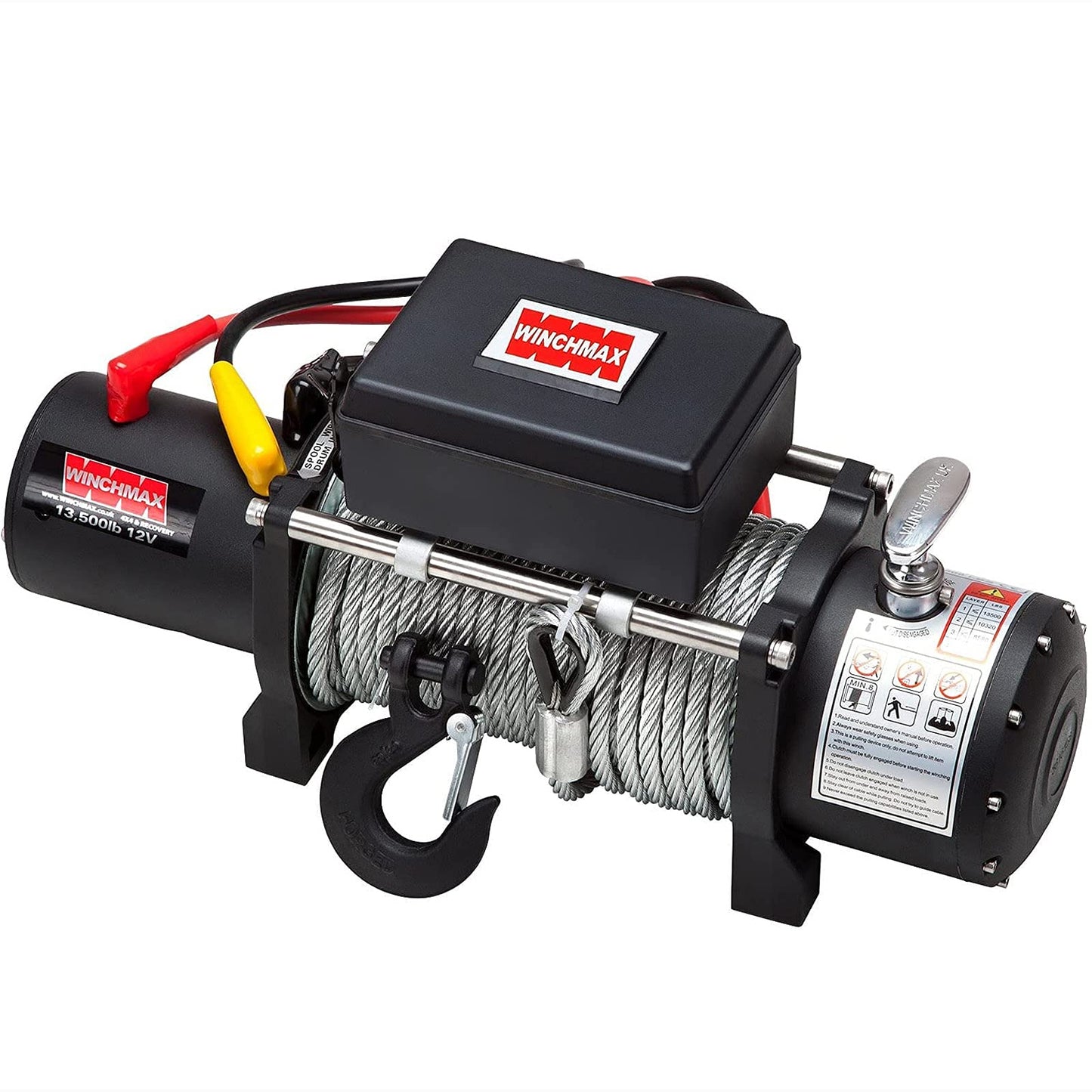 13,500lb (6,123kg) 12v Military Grade Winch. 26m x 9.5mm Steel Rope, Twin Wireless Remote Controls.