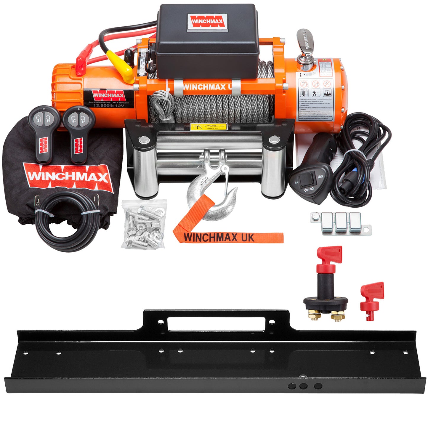 13,500lb (6,123kg) Original Orange 12v Winch