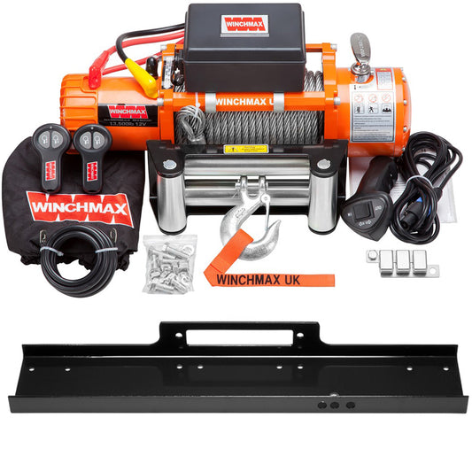 13,500lb Electric Winch With Flat Bed Mounting Plate | Winchmax