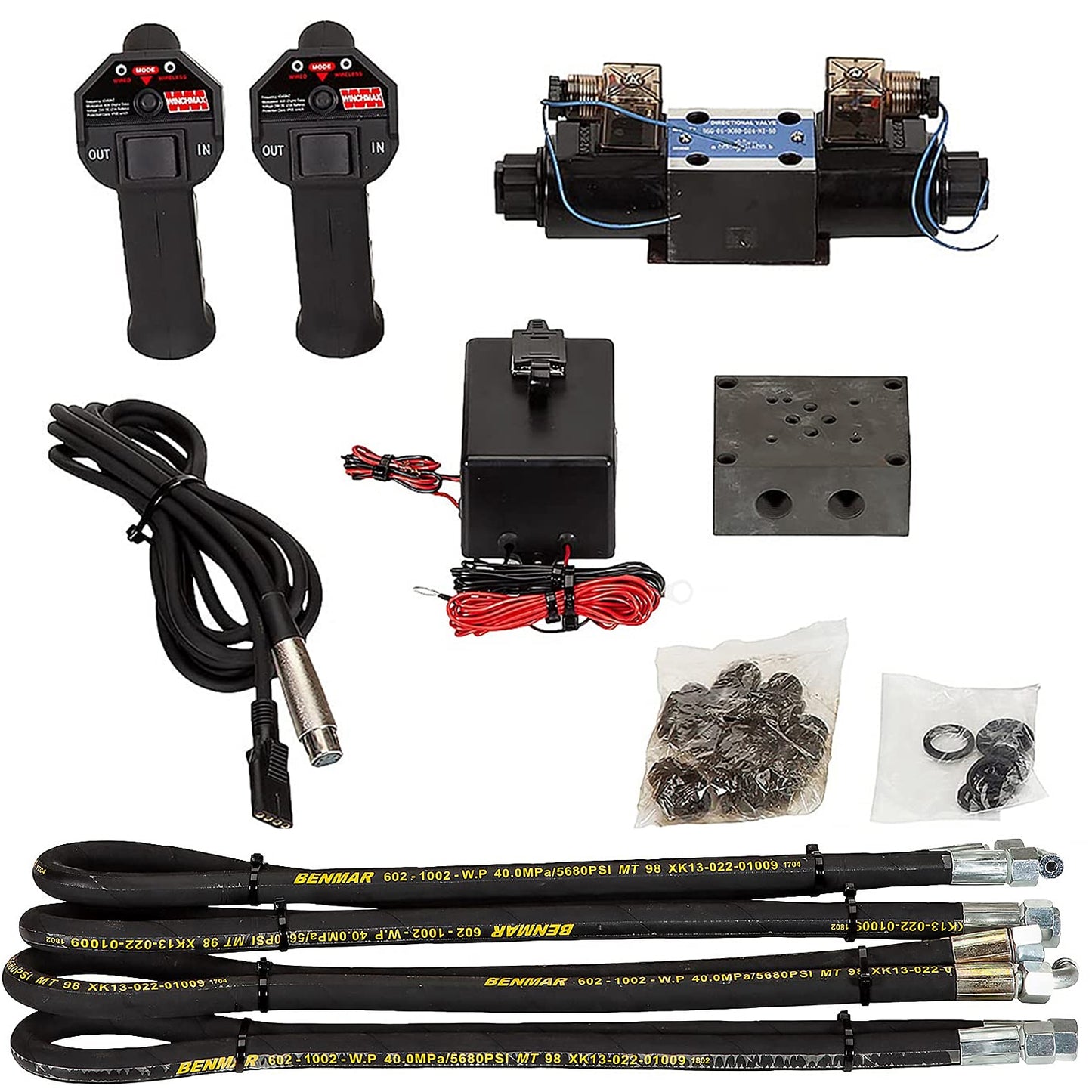 20,000lb (9,072kg) Original Orange Z Hydraulic Winch. 25m x 14mm Steel Rope. 1/2 Inch Clevis Hook. 12v Control System.