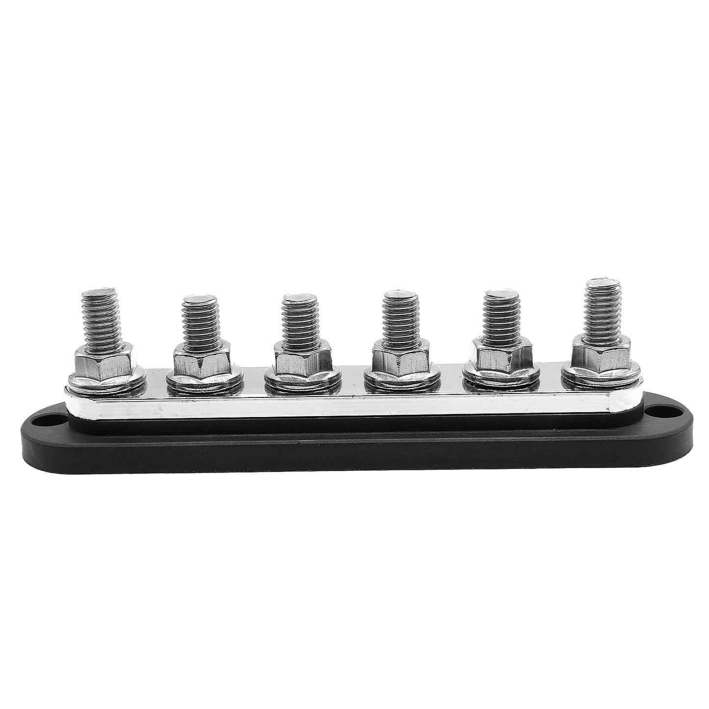 Sammelschiene 300a, 6 x M10-Anschluss. Schwarz.