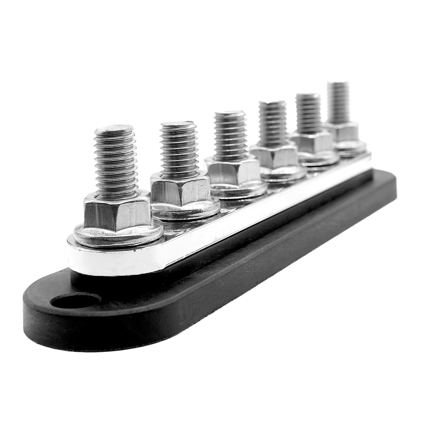 Sammelschiene 300a, 6 x M10-Anschluss. Schwarz.