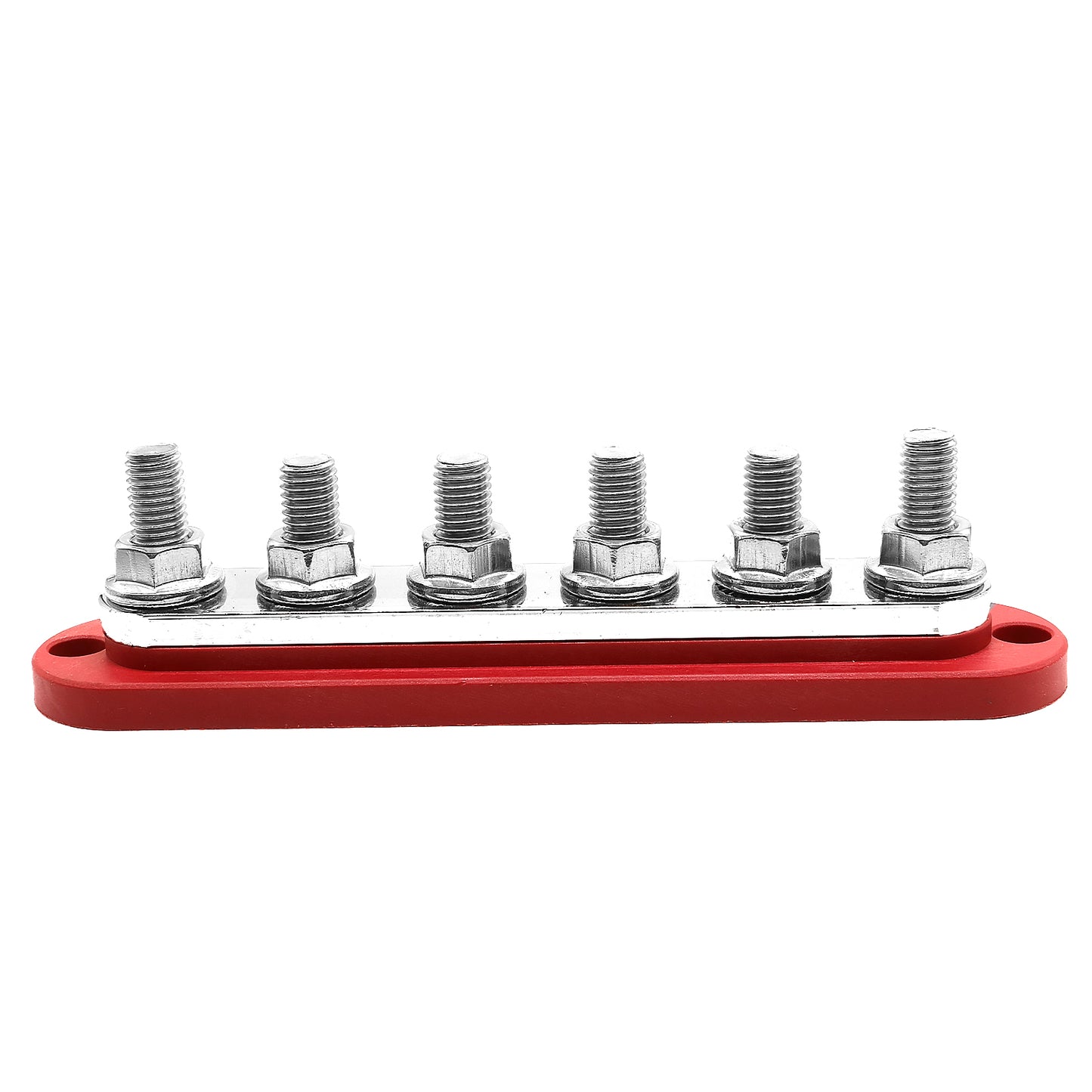 Sammelschiene 300a, 6 x M10-Klemmen. Rot.