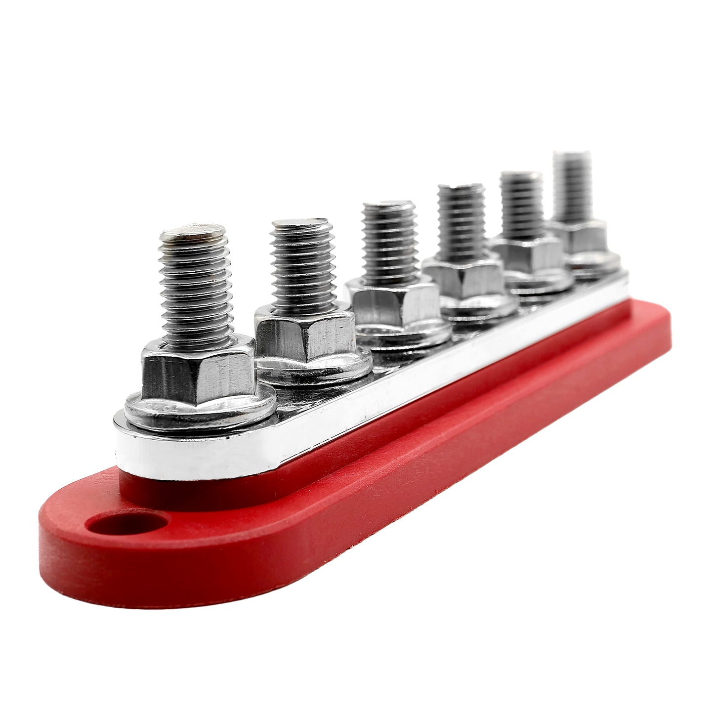 Sammelschiene 300a, 6 x M10-Klemmen. Rot.