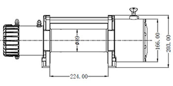 Verricello da 4.082 kg (9.000 lb) a 12 V. Conforme alla norma EN14492. Fune in acciaio da 24 m x 9 mm. Piastra di montaggio.