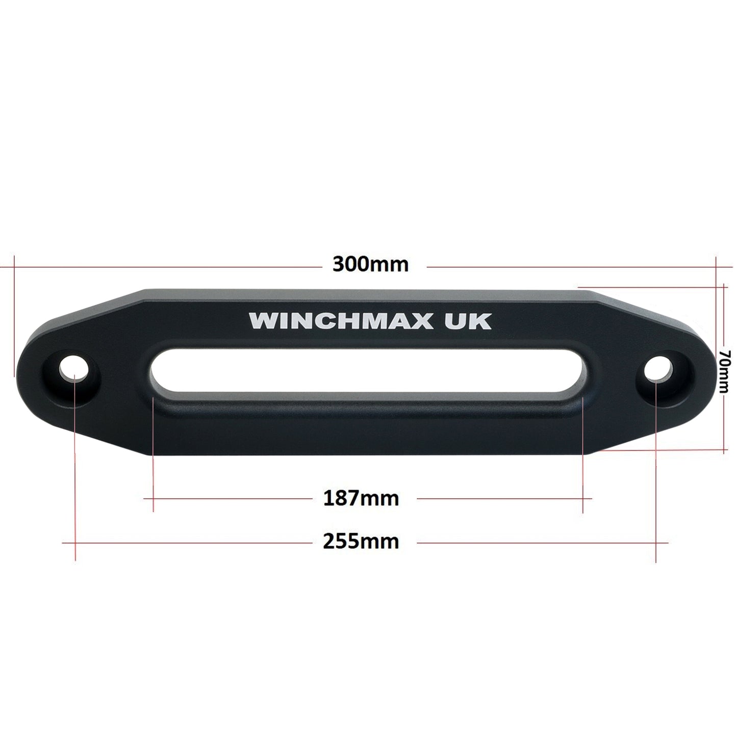 Military Grade Large Aluminium Hawse Fairlead. CNC Cut, Matt Black, Laser Etched Logo