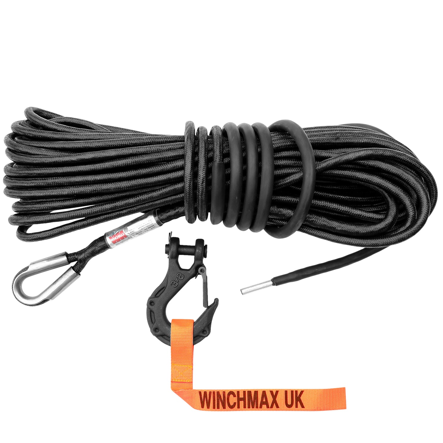 13.500 lb (6.123 kg) 12-V-Winde in Militärqualität der „SL-Serie“. 25 m x 10 mm Armourline-Seil, zwei Fernbedienungen.