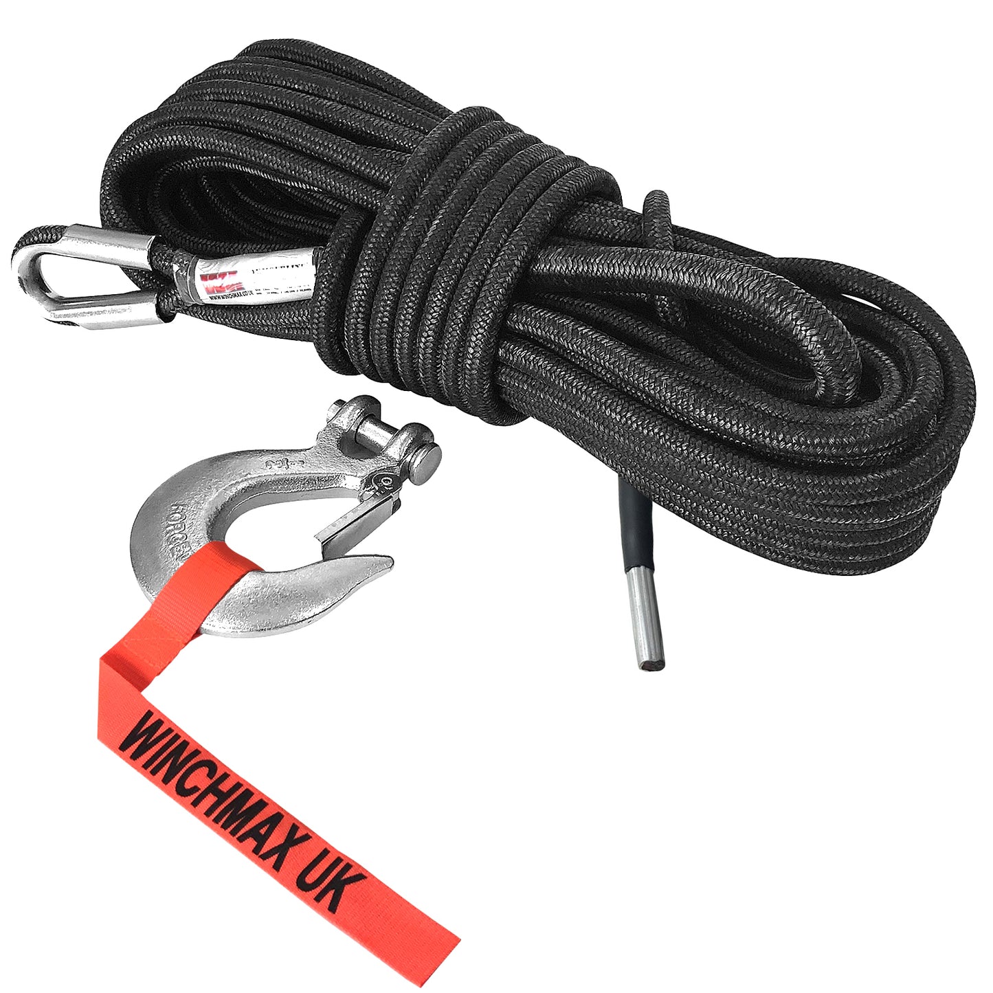 Armourline Synthetic Rope 20m x 15.5mm, Hole Fix. 1/2 Inch Clevis Hook.