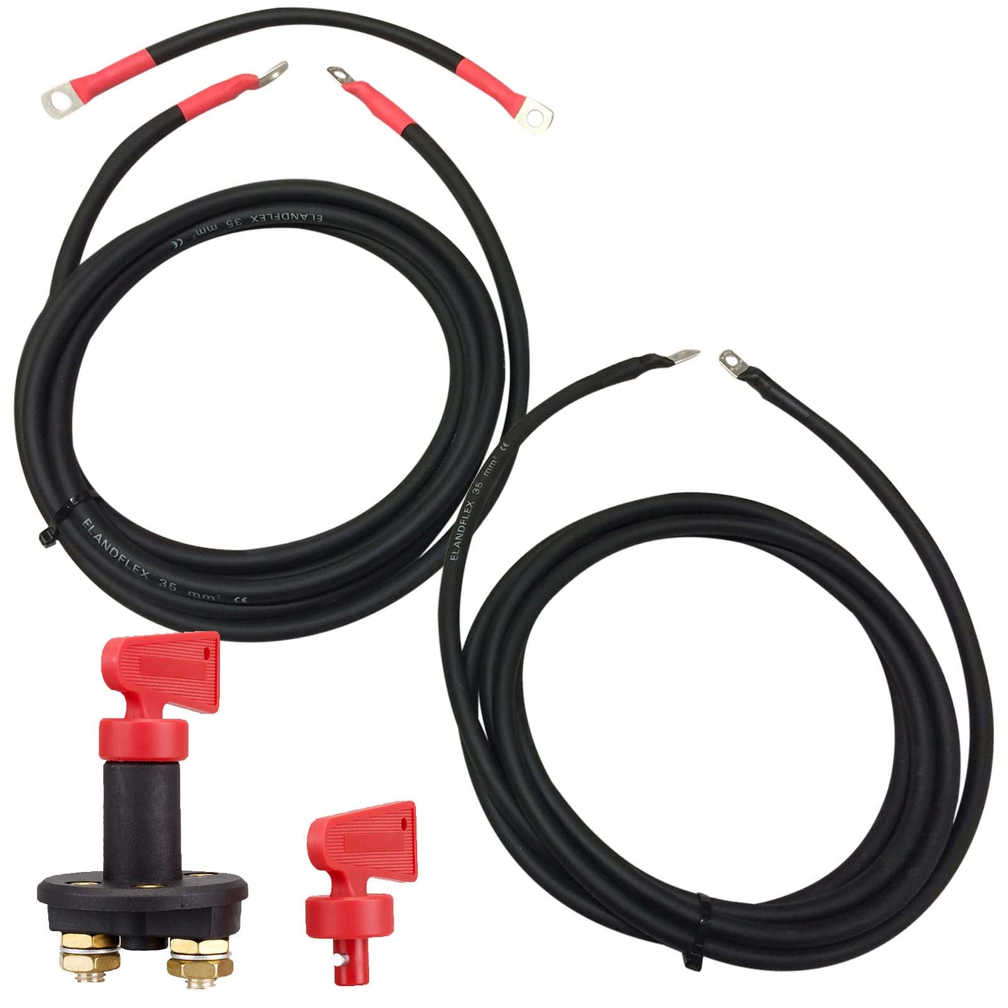 Kit di prolunga per cavo di alimentazione per verricello. Compatibile con Land Rover Defender. Isolatore di batteria.