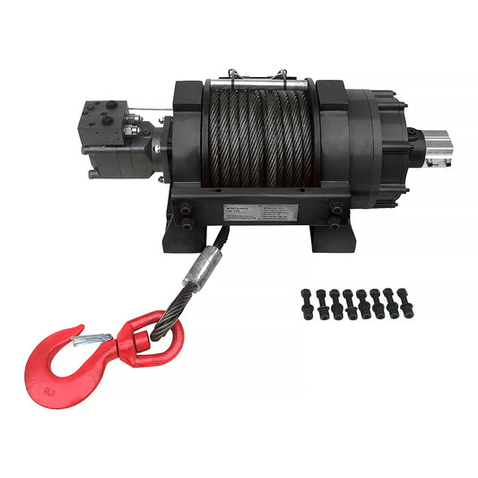 35.000 lb (15.875 kg) hydraulische Bergungswinde, Lkw/Industrie/Gewerbe, Stahlseil und Wirbelhaken.