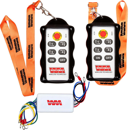 4 Channel Winch Remote Control, Wireless. Twin HD Handsets, Long Range. 12v/24v