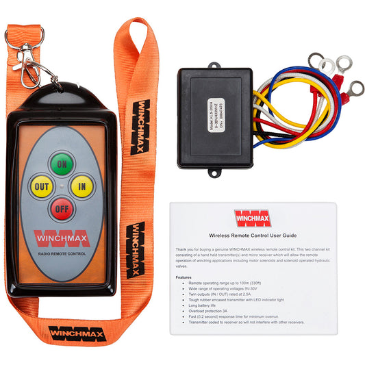 2 Channel Winch Remote Control, Wireless. Single HD Handset, Long Range (100m). 12v/24v