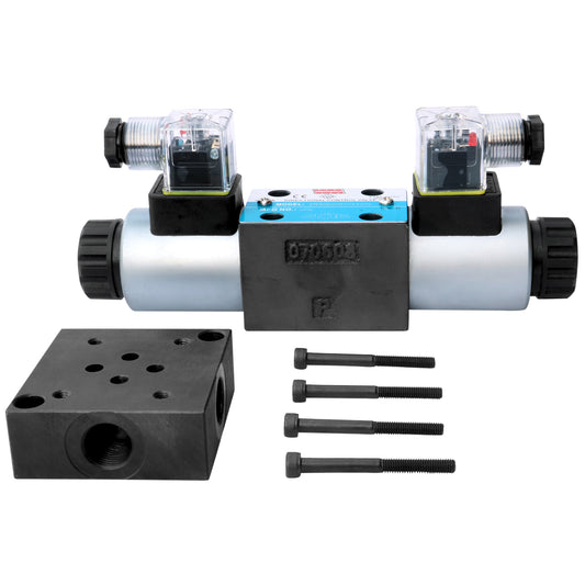 Elettrovalvola CETOP3/NG6 24v e piastra di collegamento del collettore