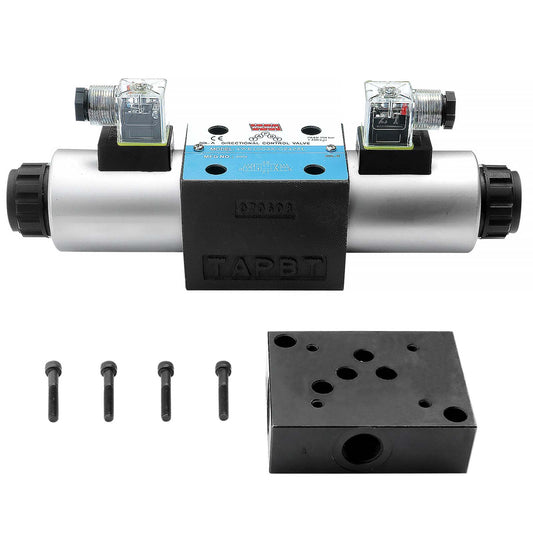 Elettrovalvola CETOP5/NG10 24v e piastra di collegamento del collettore