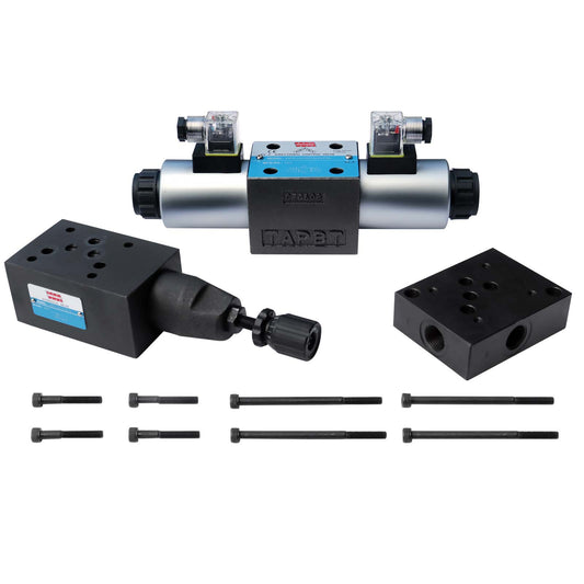 Elettrovalvola, collettore e regolatore CETOP5/NG10 24 V