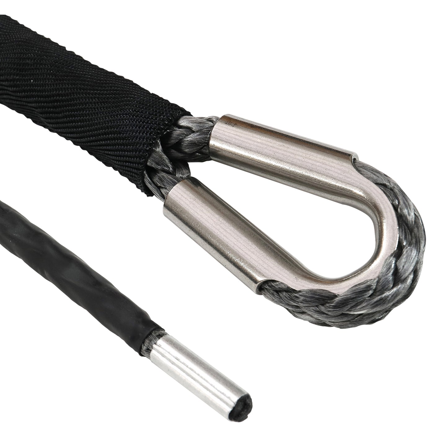 Premium Quality Synthetic Winch Rope 25m x 13mm, Hole Fix. 1/2 Inch Clevis Hook.