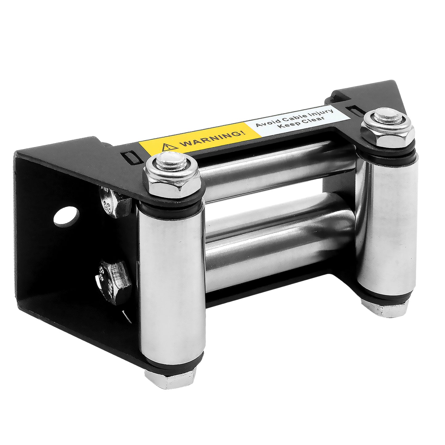 Roller Fairlead, Small, Military Grade Matt Black. Stainless Steel Rollers.