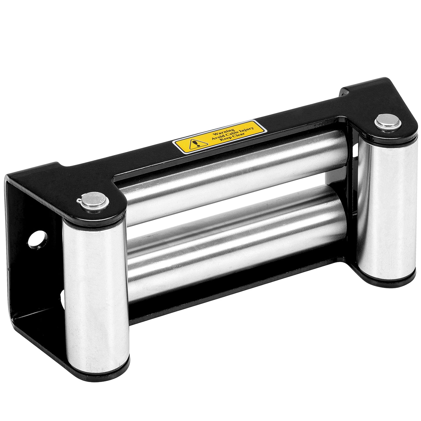 Large Roller Fairlead, Black. Heavy Duty Zinc Plated Rollers.