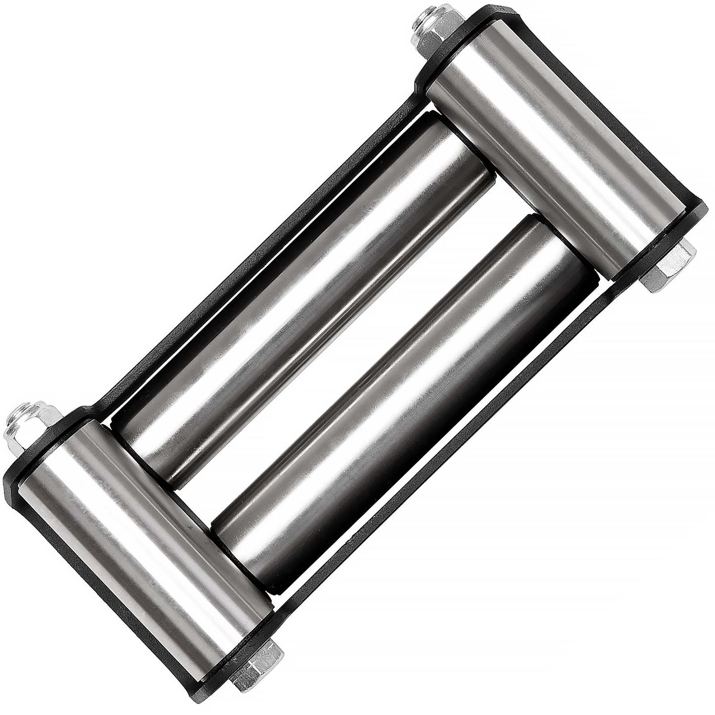 Roller Fairlead, Large, Military Grade, Matt Black. Stainless Steel Rollers.