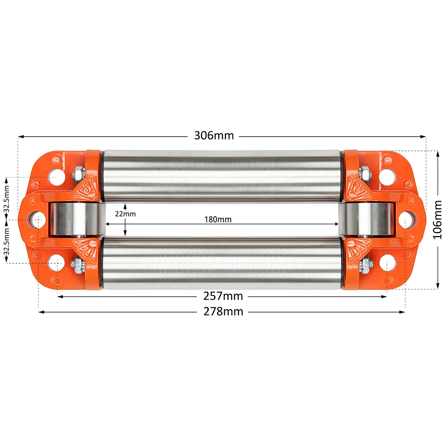 Roller Fairlead Low Profile Stainless Steel Rollers