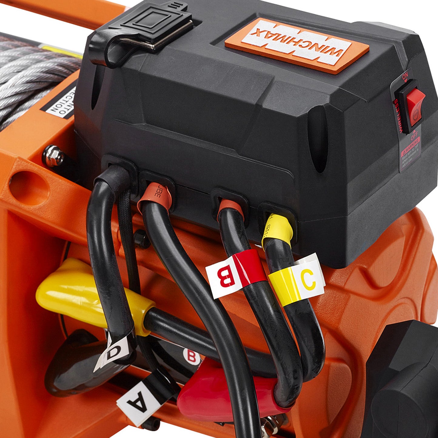 17,500lb (7,938kg) 'SL Series' Original Orange 12v Winch. 26m x 13mm Dyneema Rope, Wireless Remote Control.