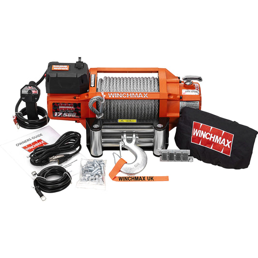 17,500lb (7,938kg) 'SL Series' Original Orange 12v Winch. 26m x 12mm Steel Rope, Wireless Remote Control.