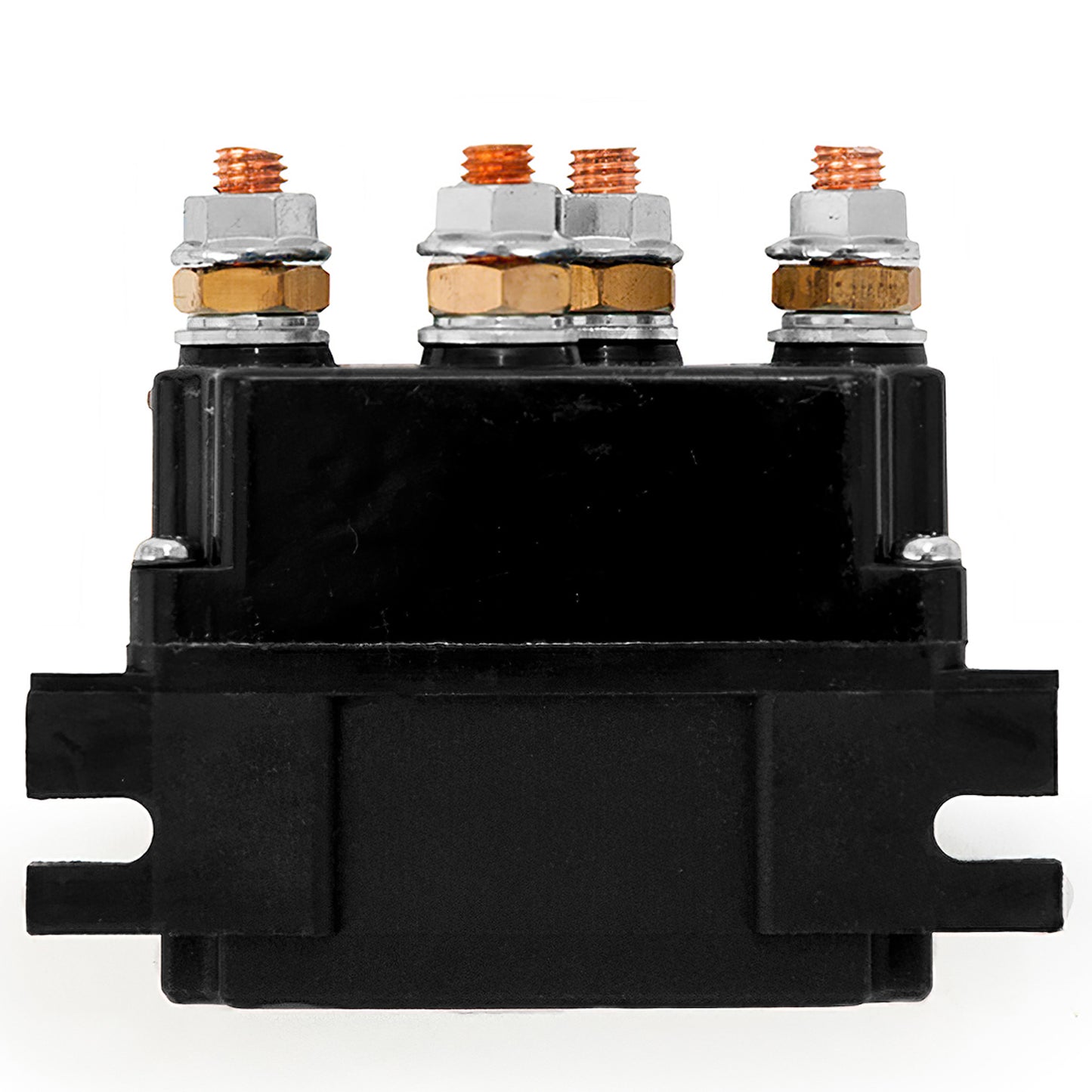 Solénoïde de treuil 12 V pour usage intensif. Connexions latérales des bornes à fourche.
