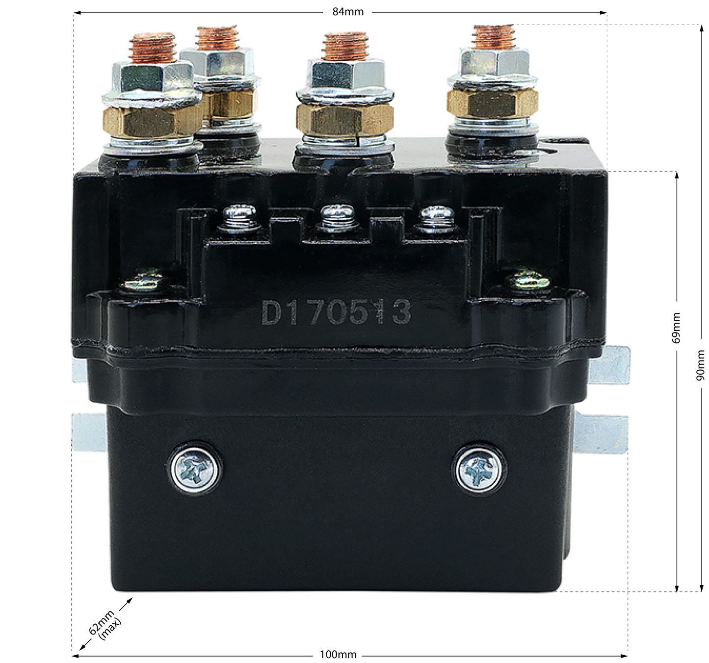 24V Winch Solenoid Heavy Duty. Upgrade Ring Terminal.