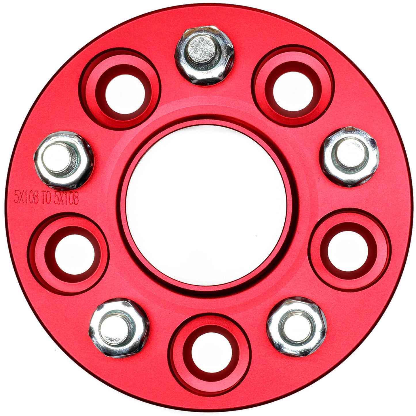 20mm Hub Centric Wheel Spacers to fit Ford Focus MK2, MK3, ST and Volvo V40 (2016). RED T4.