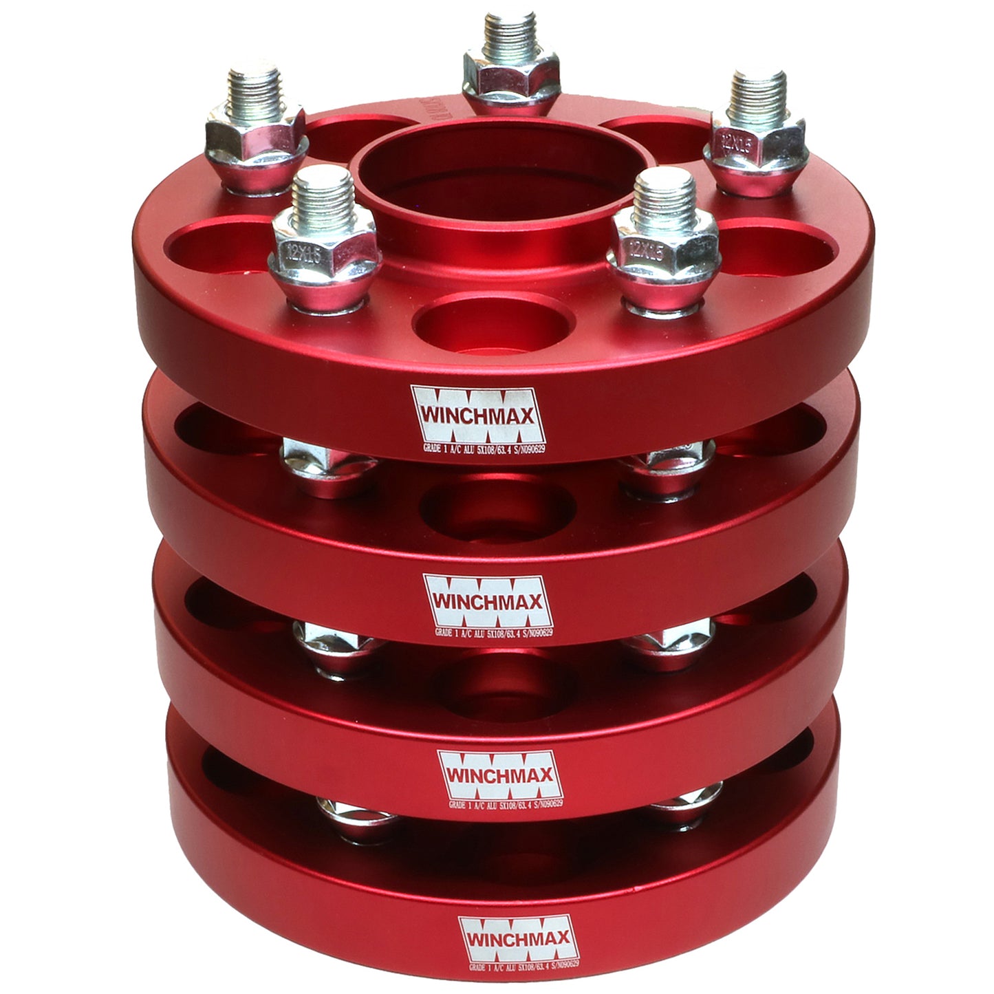 20mm Hub Centric Wheel Spacers to fit Ford Focus MK2, MK3, ST and Volvo V40 (2016). RED T4.