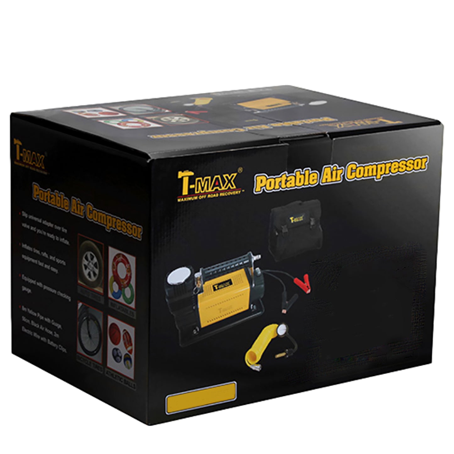 T-MAX 72 l/min 12v Air Compressor Tyre Pump - for 4x4 Off Road Car Van Truck.
