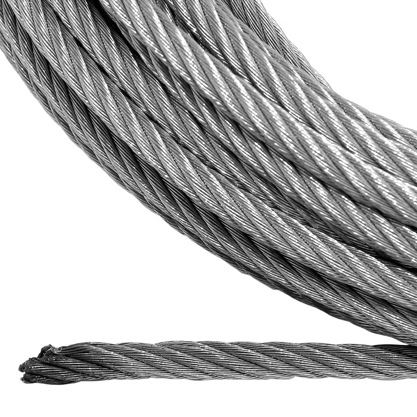 Steel Rope 15m x 9.5mm, Hole Fix. 3/8 inch Clevis Hook. For winches up to 13,500lb