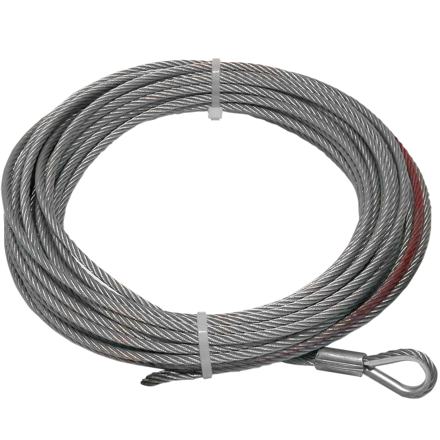 Fune in acciaio 15 m x 5 mm, fissaggio tramite foro. Gancio a forcella da 1/4 di pollice. Per argani fino a 4.000 libbre.