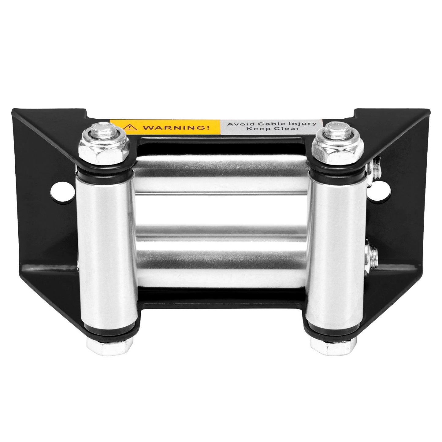 Roller Fairlead, Small, Gloss Black. Zinc Plated Rollers.