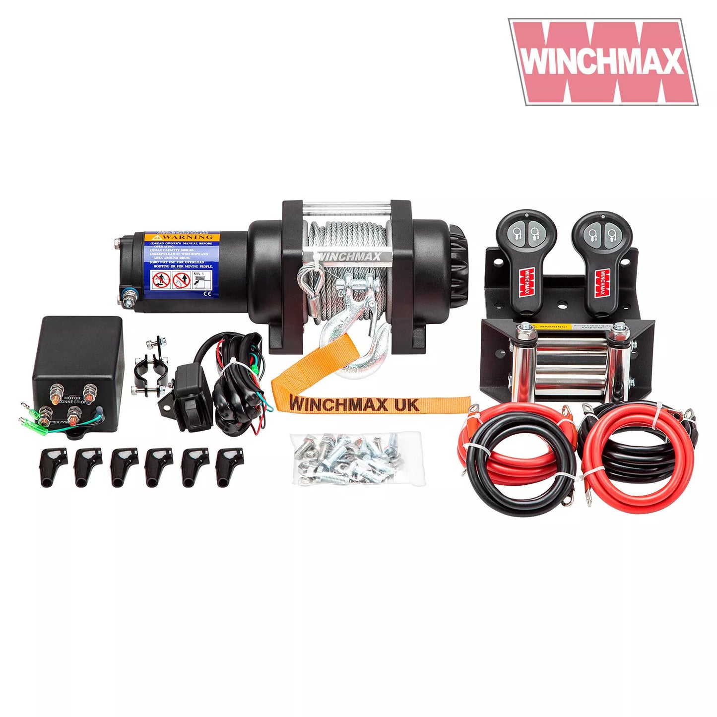 3,000lb (1,361kg) 24v Military Grade Winch. 15.5m x 5mm Steel Rope. Wireless Remote Control. Boat Trailer, Marine.