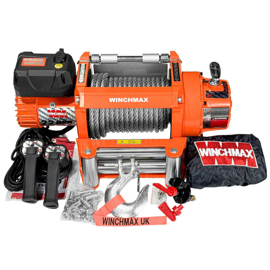 22,000lb 12V Winch Heavy Duty 20m x 14mm Steel Rope.