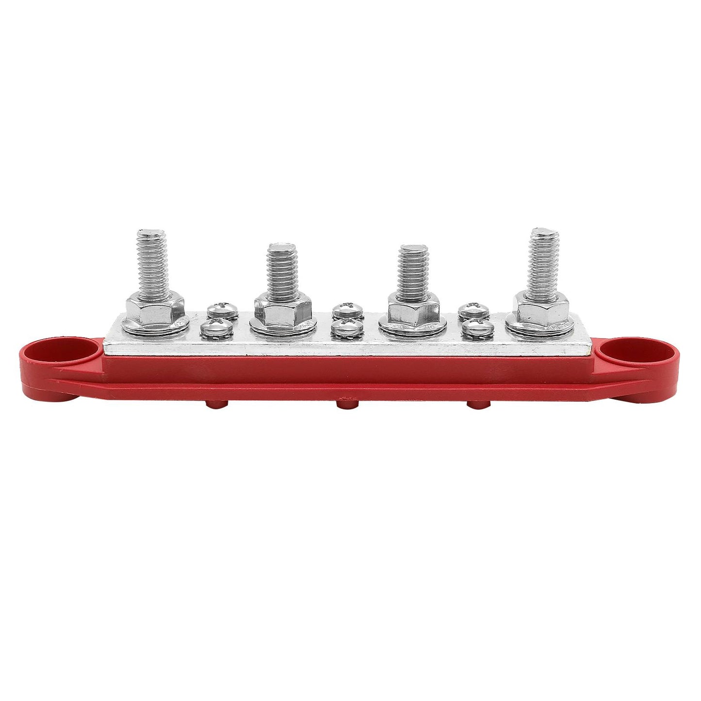 Bus Bar 250a 4 x M8 terminals. 6 screw terminals. Red.