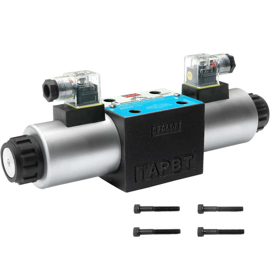 WINCHMAX. 12V CETOP5/NG10 Solenoid Operated Directional Control Valve and Manifold Block.