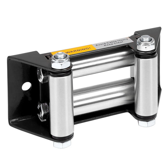 Roller Fairlead, Small, Gloss Black. Zinc Plated Rollers.