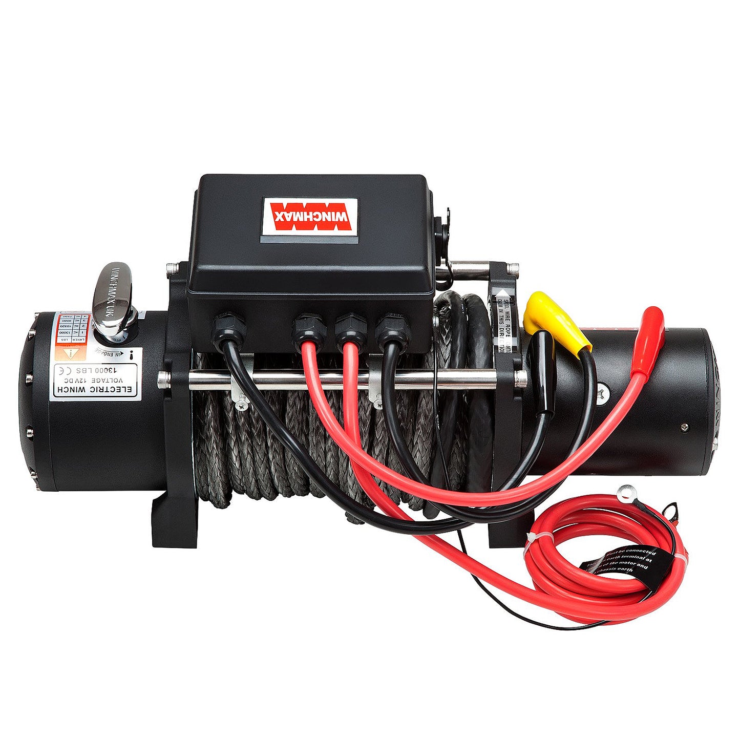 13,500lb (6,123kg) 12v Military Grade Winch. 28m x 11mm Dyneema Rope, Twin Wireless Remote Control