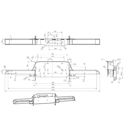 13,500lb (6,123kg) 'SL Series' 12v Military Grade Winch. Defender Bumper, 26m x 9.5mm Steel Rope, Wiring Kit & Isolator.