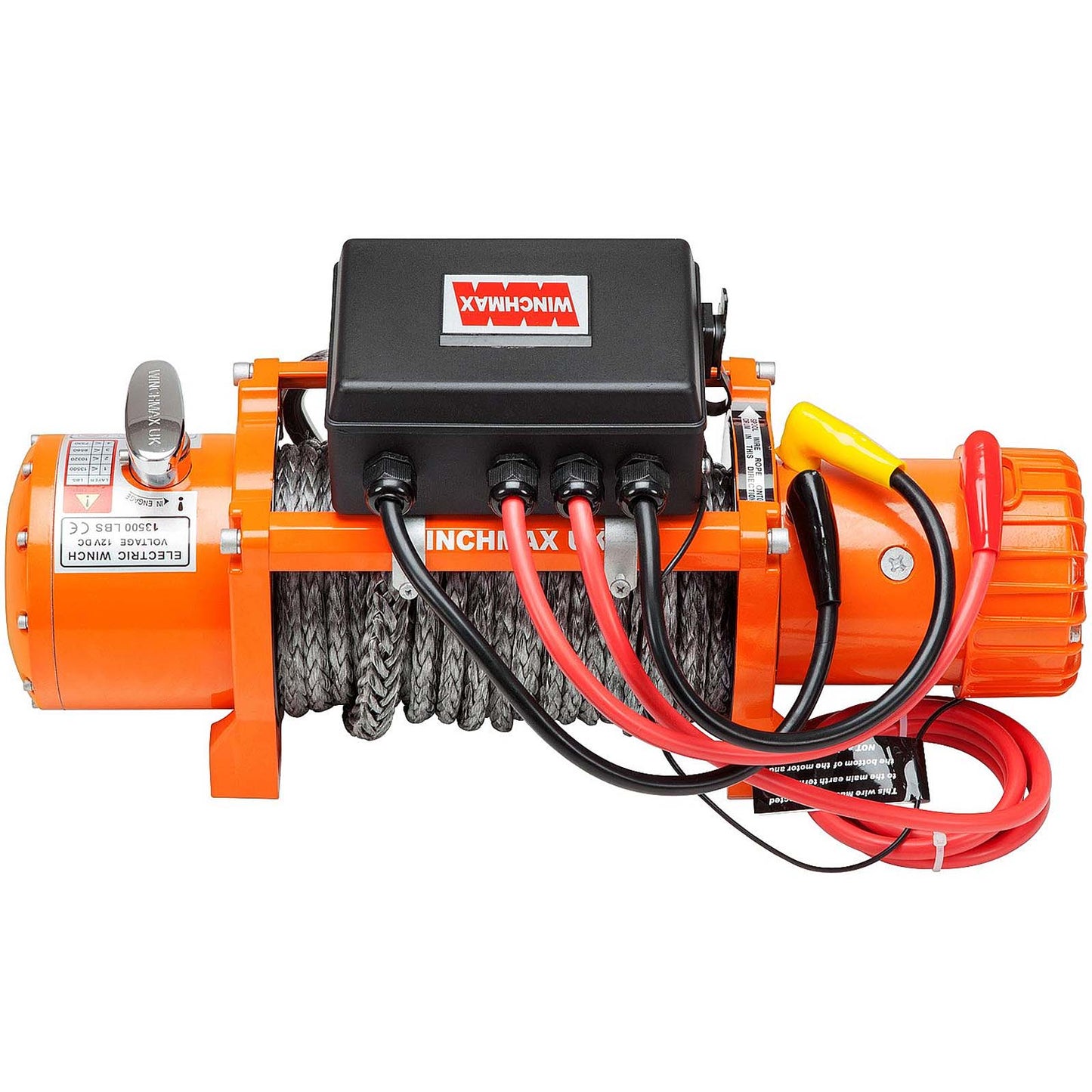 13,500lb (6,123kg) Original Orange 24v Electric Winch. 28m x 11mm Dyneema Rope, Twin Wireless Remote Control.