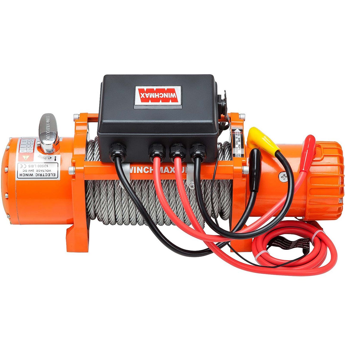 13.500 lb (6.123 kg) Original Orange 24 V elektrische Seilwinde. 26 m x 9,5 mm Stahlseil. Zwei kabellose Fernbedienungen.