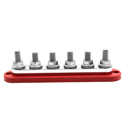 Bus Bar 300a 6xM10 terminal. Red.
