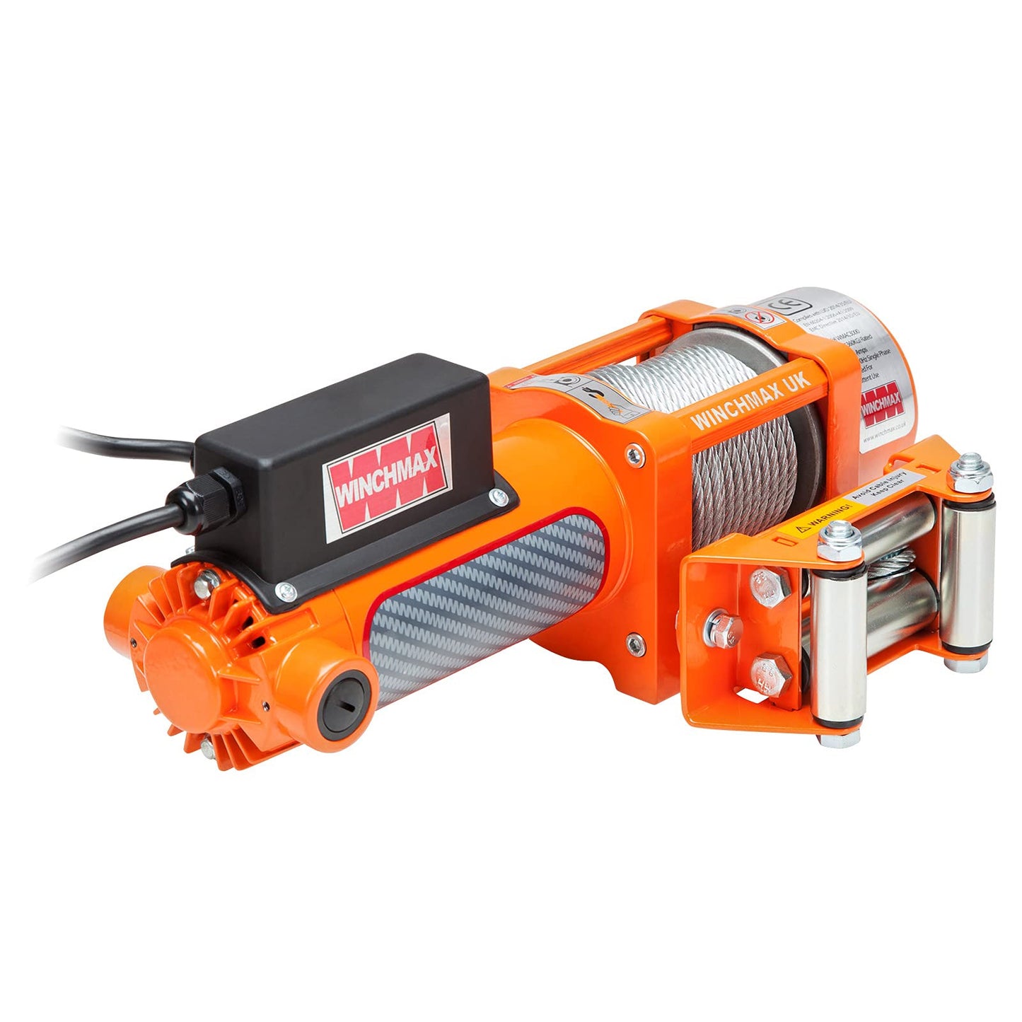 Treuil monophasé orange d'origine de 3 000 lb (1 361 kg) 240 V 13 A. Câble en acier de 12,5 m x 5 mm et crochet de 1/4 po