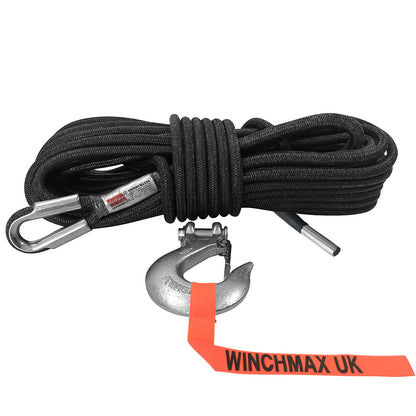 Armourline Synthetic Rope 20m x 15.5mm, Hole Fix. 1/2 Inch Clevis Hook.
