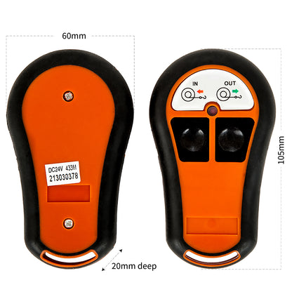 Wireless Winch Remote Control 24v. Twin handset, Waterproof External Receiver
