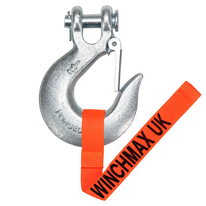 20,000lb (9,072kg) Original Orange Hydraulic Winch. 25m Steel Rope. 1/2 Inch Clevis Hook.