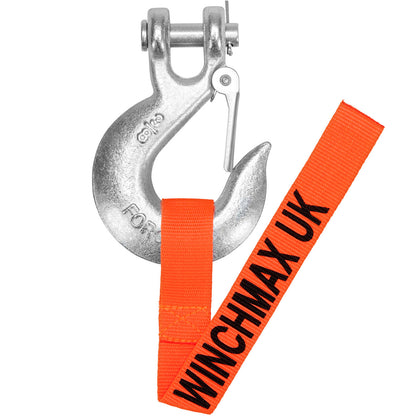 Steel Rope 15m x 9.5mm, Screw Fix. 3/8 inch Clevis Hook. For winches up to 13,500lb.